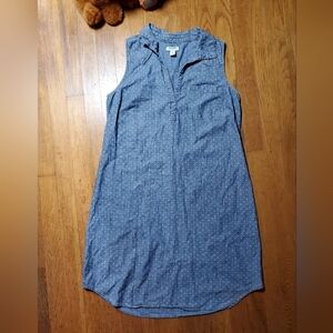 Old Navy Chambray Sleeveless Polka Dot Dress
